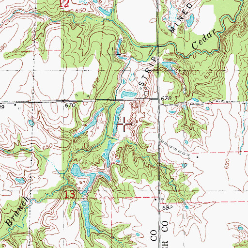 Topographic Map of Pit 3 Triple S Mine, IL