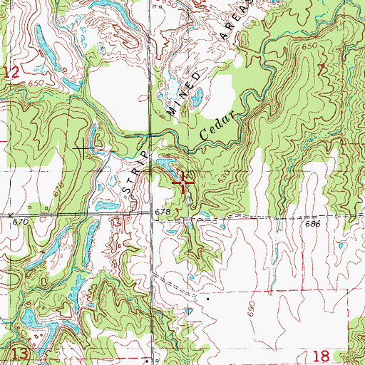 Topographic Map of Pit 4 Triple S Mine, IL