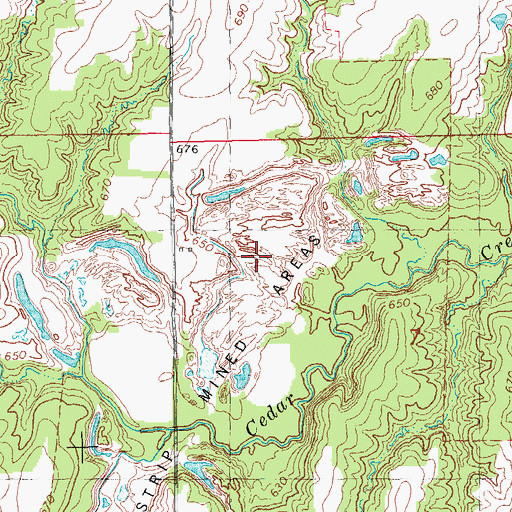 Topographic Map of Pit 5 Triple S Mine, IL