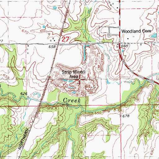 Topographic Map of Pit 7 Triple S Mine, IL