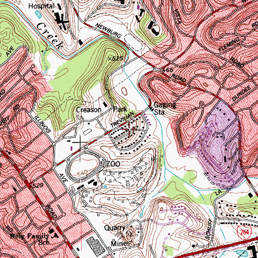 Topographic Map of Louisville/Jefferson County Metro Government, KY