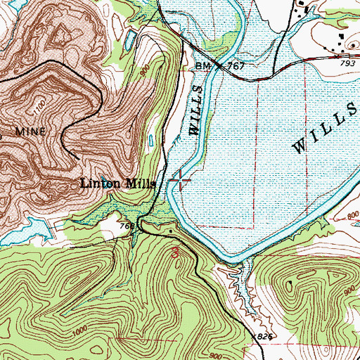 Topographic Map of Linton Mills Post Office (historical), OH