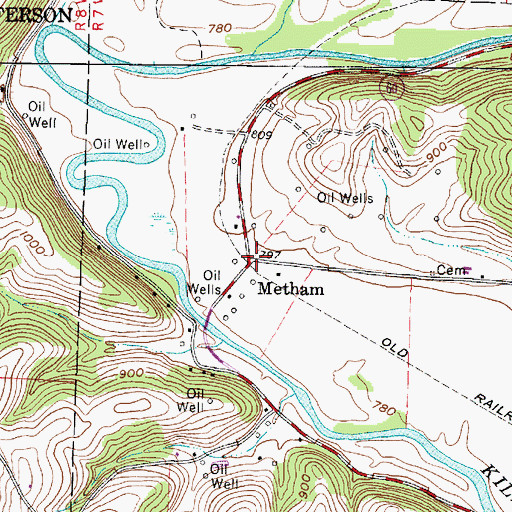Topographic Map of Metham Post Office (historical), OH