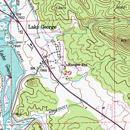 Topographic Map of Lake George Forest Service Station, CO