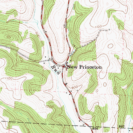Topographic Map of New Princeton Post Office (historical), OH