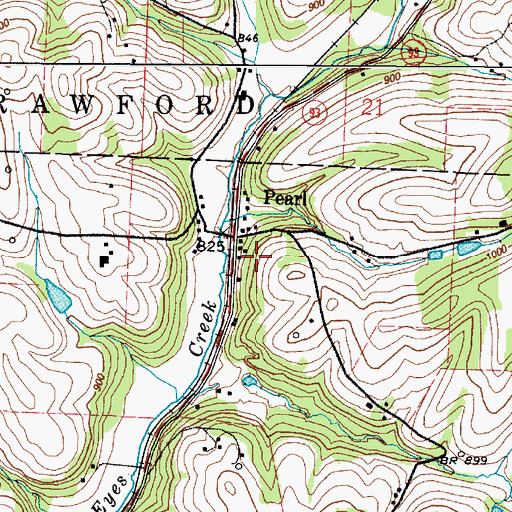 Topographic Map of Pearl Post Office (historical), OH
