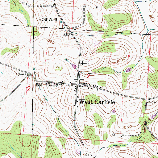 Topographic Map of West Carlisle Post Office (historical), OH