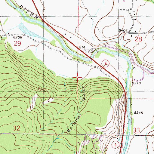 Topographic Map of Bordoux Gulch, CO