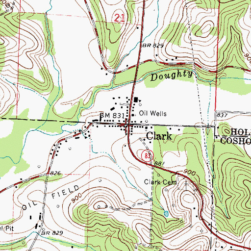 Topographic Map of Clark Post Office, OH