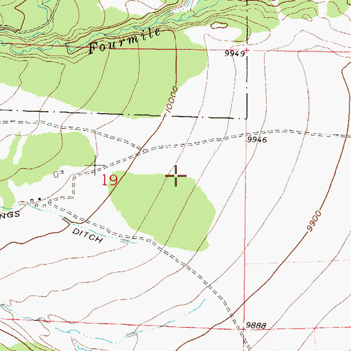 Topographic Map of High Creek Ditch, CO