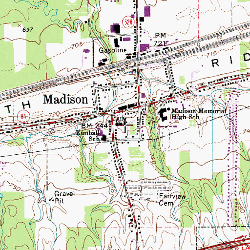 Topographic Map of Central Congregational Church, OH