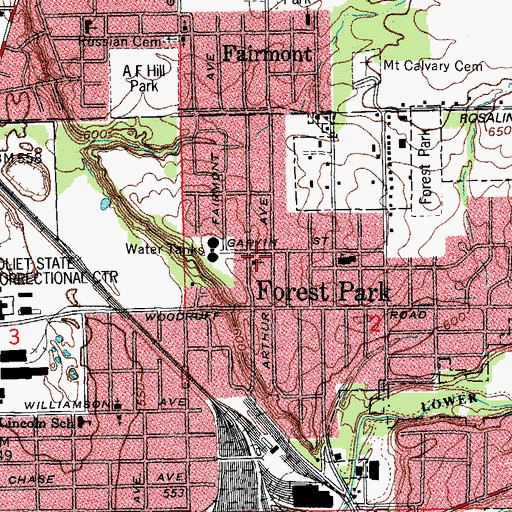 Topographic Map of Greater Deliverance Church, IL