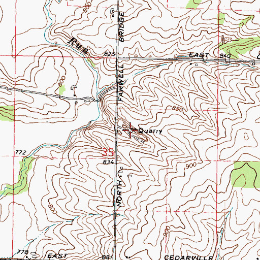 Topographic Map of Buss Quarry, IL