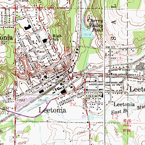Topographic Map of Leetonia Post Office, OH