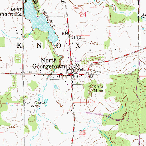 Topographic Map of North Georgetown Post Office, OH