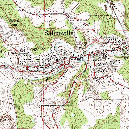 Topographic Map of Salineville Post Office, OH
