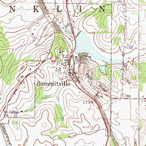 Topographic Map of Summitville Post Office, OH