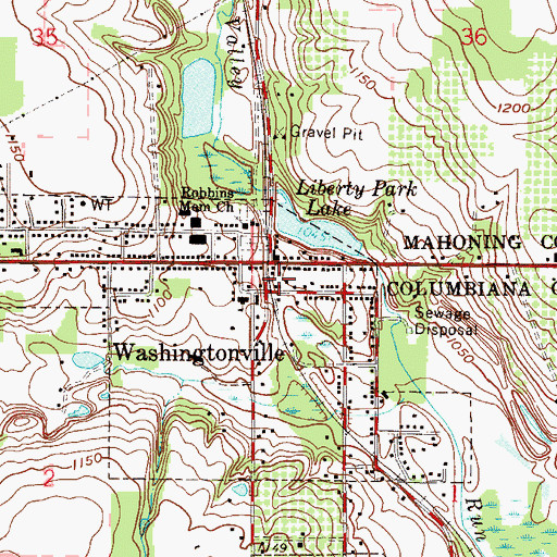 Topographic Map of Washington Post Office, OH
