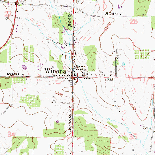 Topographic Map of Winona Post Office, OH