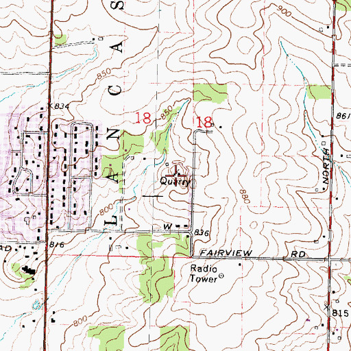 Topographic Map of Fairview Quarry, IL