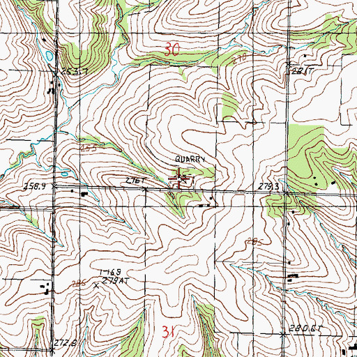 Topographic Map of Hasselman Quarry, IL