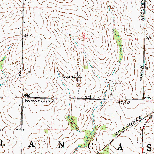 Topographic Map of Schoonhoven Quarry, IL