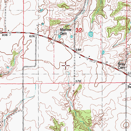 Topographic Map of Pit 7 Cedar Creek Mine, IL