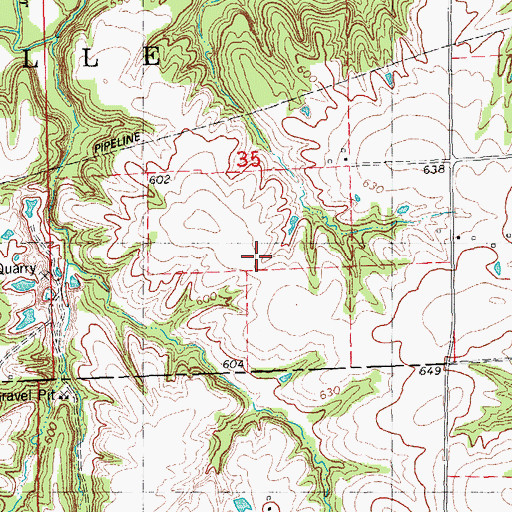 Topographic Map of Pit 12 Cedar Creek Mine, IL