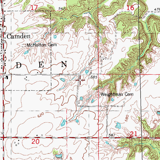 Topographic Map of Reeder Mine, IL