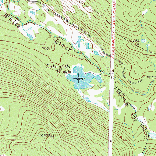 Topographic Map of Lake of the Woods, CO