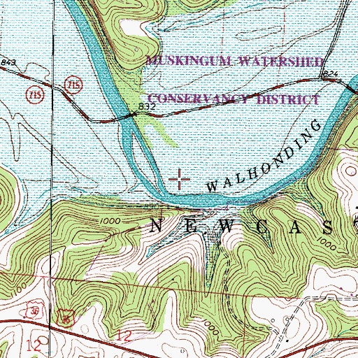 Topographic Map of Bluff Post Office (historical), OH