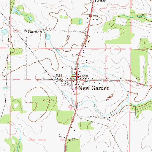 Topographic Map of Newgarden Post Office (historical), OH