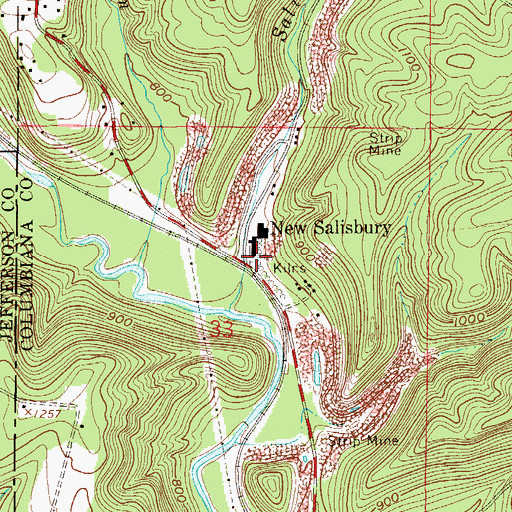 Topographic Map of New Salisbury Post Office (historical), OH