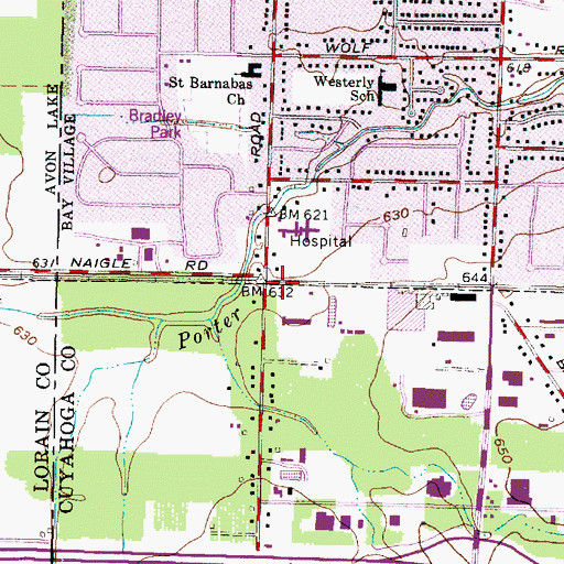 Topographic Map of West Dover Post Office (historical), OH