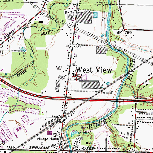 Topographic Map of Westview Post Office (historical), OH