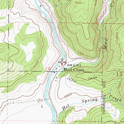 Topographic Map of Mad Creek Trailhead, CO