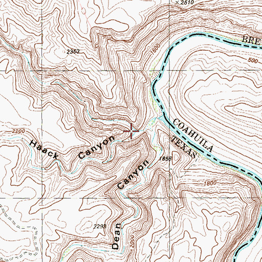 Topographic Map of Jackson Canyon, TX