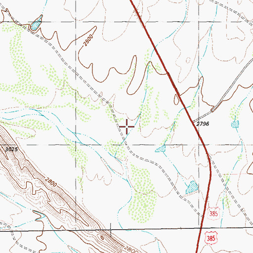 Topographic Map of Little Dark Canyon, TX