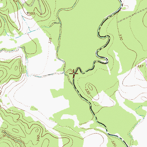 Topographic Map of Dogwood Creek, TX