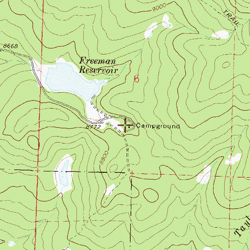 Topographic Map of Freeman Campground, CO