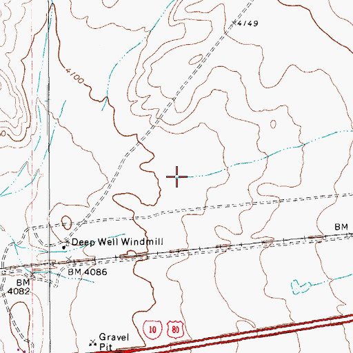 Topographic Map of Sacaton Creek, TX