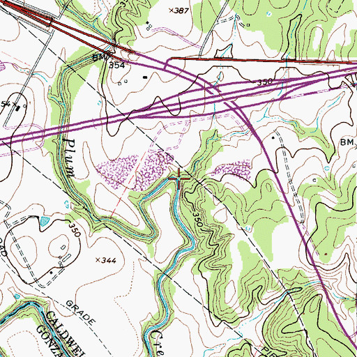 Topographic Map of Wolf Branch, TX