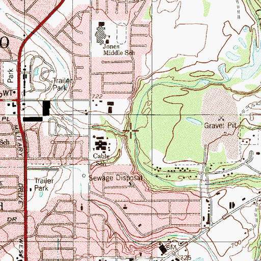 Topographic Map of Slick Ranch Creek, TX