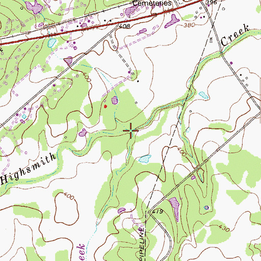 Topographic Map of Smith Creek, TX