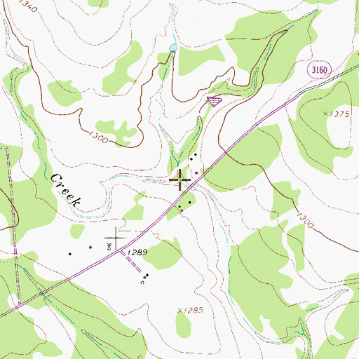 Topographic Map of Ross Creek, TX