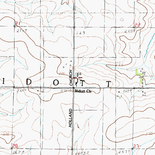Topographic Map of Ridott Christian Reformed Cemetery, IL