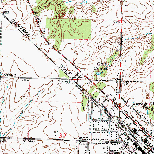 Topographic Map of Saint Joseph Cemetery, IL