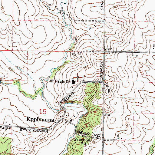 Topographic Map of Saint Paul Cemetery, IL