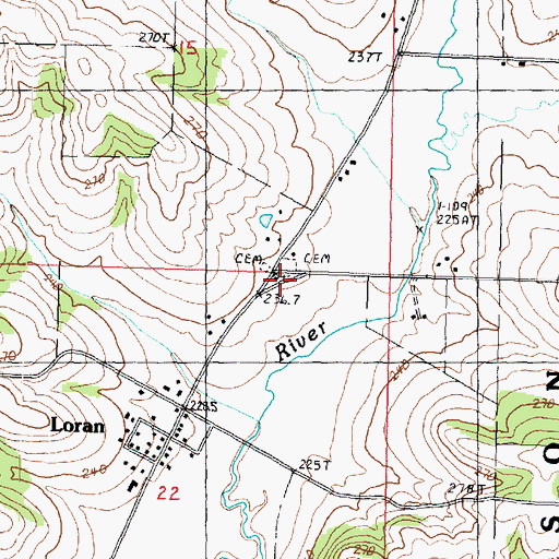 Topographic Map of Salem Evangelical Church, IL