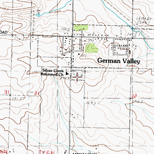 Topographic Map of Silver Creek Reformed Cemetery, IL